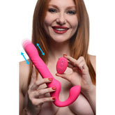 Mighty-Thrust Thrusting & Vibrating Strapless Strap-On w- Remote